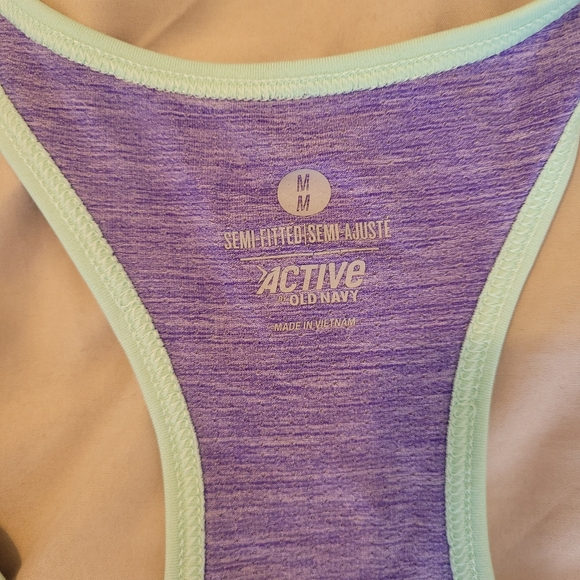 Old Navy Active Semi Fitted Mint Purple Lightweight Racerback Tank Top Medium - Picture 6 of 10